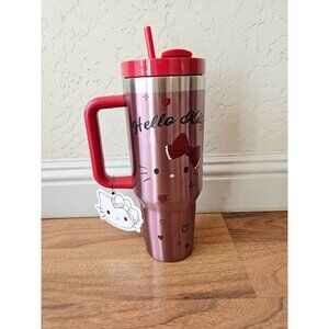 San Rio Hello Kitty Tumbler Cup With Straw Brand New